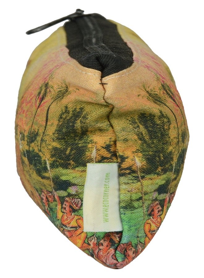 Eco Corner - Indian Art Parade - Pouch - Small - 100% Cotton/Washable/Printed On Both Sides/Zip Closure with Carry Handle/Ideal for Storing Jewellery, Mobile Phones, Coins, Stationery - Image 4
